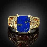 Jemskart 16.25 Ratti / 15.45 Carat Blue Lajward Stone Panchdhatu Adjustable Gold Plated Ring Natural AA++ Quality Original Lapis Lazuli Lajwart Ring-thumb2