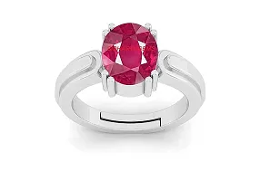 SIDHARTH GEMS 5.00 Ratti Natural Manik Lab - Certified Ruby Manik Silver Plated Adjustable Ring For Men  Women Astrological Purpose (Lab - Teseted)-thumb2