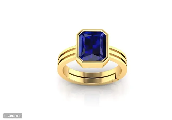 Sidharth Gems Gemstone Ratna Blue Sapphire Neelam Gemstone Gold Plated Ring for Women and Men (11.00 Carat to 12.00 ratti) by Lab Certified