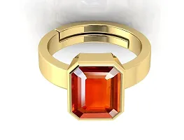 Sidharth Gems 8.00 Ratti /7.00 Carat Certified Natural Gemstone Gomed Hessonite Stone Panchdhaatu Adjustable Ring Gold Plated Ring for Man and Women-thumb3