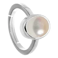 JEMSKART 7.25 Ratti 6.00 Carat Natural Pearl Certified moti Adjustable panchhdhaatu/Ashtadhatu Silver Plated Ring for Men and Women-thumb1