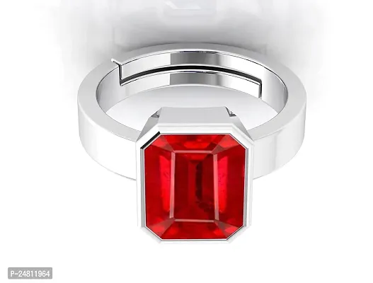 Sidharth Gems 11.00 Ratti A+ Quality Natural Burma Ruby Manik Unheated Untreatet Gemstone Silver Plated Ring for Women's and Men's{GGTL Lab Certified}-thumb4