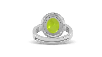 Sidharth Gems 14.50 Carat Certified Natural AAA++ Quality Peridot Loose Gemstone Silver Plated panchdhatu Adjustable Silver Ring for Men and Women { Lab -Approved }-thumb3