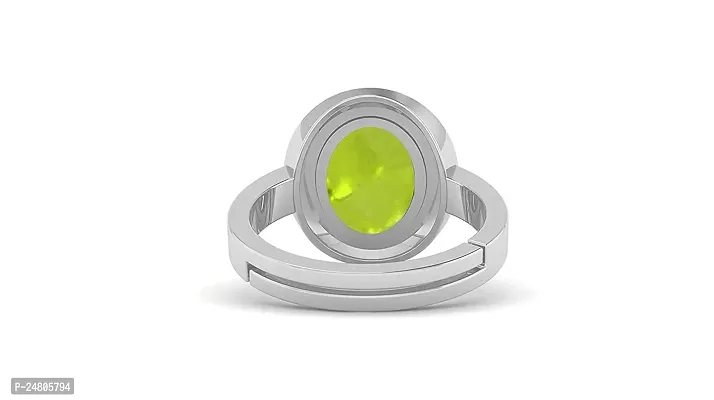 Sidharth Gems 14.50 Carat Certified Natural AAA++ Quality Peridot Loose Gemstone Silver Plated panchdhatu Adjustable Silver Ring for Men and Women { Lab -Approved }-thumb4