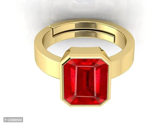 Sidharth Gems 7.50 Ratti Natural Ruby Manik Loose Gemstone Gold Plated Birthstone Astrology Rashi Ratan Adjustable Ring for Men  Women-thumb4