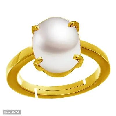 Sidharth Gems South Sea Pearl 6.25 Ratti 5.00 Carat Natural Pearl Gemstone Original Certified Moti Adjustable Astrological panchhdhaatu/Ashtadhatu Gold Ring for Men and Women