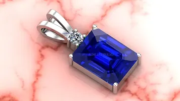 SIDHARTH GEMS Blue Sapphire Silver Plated Pendant Locket 20.25 Ratti 19.00 Carat Unheated and Untreated Neelam Natural Ceylon Gemstone for Men and Women-thumb4