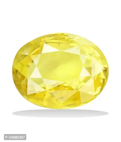 Sidharth Gems Yellow Sapphire 4.50 Carat 5.25 Ratti Unheated Untreated Ceylon Mined Pukhraj Gemstone AAA++ Quality Certified Natural Gemstone