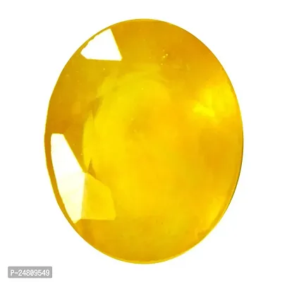 SIDHARTH GEMS 5.25 Ratti / 4.82 Carat Natural Yellow Sapphire (Pukhraj) Energized Original Certified A++ Quality Precious Loose Gemstone-thumb0