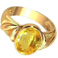 SIDHARTH GEMS 16.25 Ratti 15.00 Carat Citrine Ring Sunela Certified Natural Original Oval Cut Precious Gemstone Citrine Gold Plated Adjustable Ring Size 16-54-thumb3