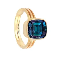 Sidharth Gems Certified Unheated Untreatet 2.25 Ratti 1.32 Carat A+ Quality Natural Alexandrite Ring Gold Plated for Women's and Men's-thumb1