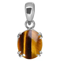 Tiger's Eye Stone Ashtadhatu Pendant 6.25 Ratti Rashi Ratna Natural and Certified Locket Unheated and Untreated Gems for Astrological Purpose for Men and Women-thumb1