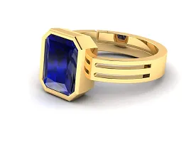 Sidharth Gems Gemstone Ratna Blue Sapphire Neelam Gemstone Gold Plated Ring for Women and Men (11.00 Carat to 12.00 ratti) by Lab Certified-thumb1