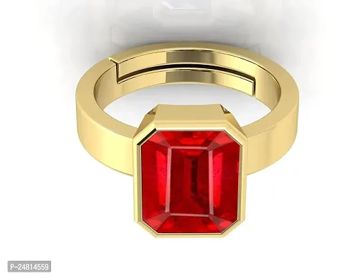 Sidharth Gems 7.25 Ratti 6.25 Carat Natural Ruby Manik Loose Gemstone Gold Plated Birthstone Astrology Rashi Ratan Adjustable Ring for Men  Women-thumb4