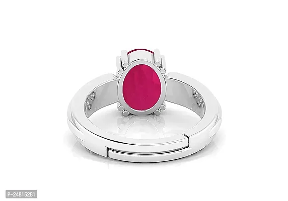 SIDHARTH GEMS 5.00 Ratti Natural Manik Lab - Certified Ruby Manik Silver Plated Adjustable Ring For Men  Women Astrological Purpose (Lab - Teseted)-thumb5