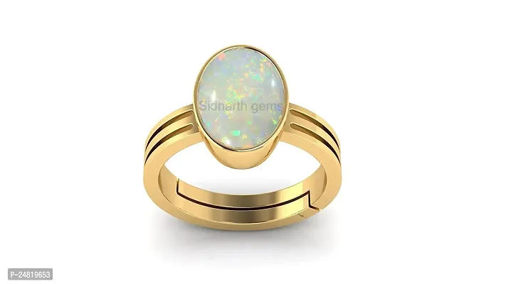 9.00 Carat 10.25 Ratti Lab Certified Natural Opal Gold Adjustable Ring Opal Gemstone for Men  Women-thumb0