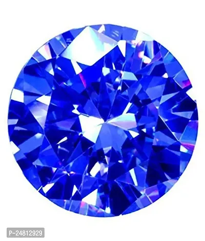 JEMSKART 2.25 Ratti 1.00 Carat Certified Blue Zircon Stone I Round Shape Cubic Blue Diamond Gemstone