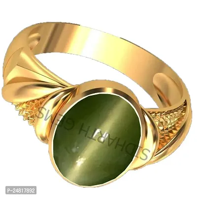 SIDHARTH GEMS 12.25 Ratti 11.00 Carat Cat's Eye Lehsunia Stone Ring Gold Adjustable Ring for Men-thumb4