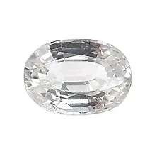 JEMSKART 11.25 Ratti / 10.45 Carat Ceylon White Sapphire/Safed Pukhraj 5.25 Ratti Certified Natural Gemstone-thumb1