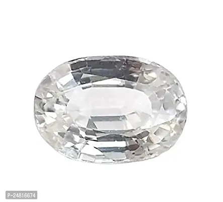 JEMSKART 11.25 Ratti / 10.45 Carat Ceylon White Sapphire/Safed Pukhraj 5.25 Ratti Certified Natural Gemstone-thumb2