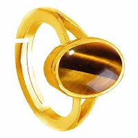 SIDHARTH GEMS Lab Certified 5.25 Ratti 4.25 Carat Tiger Eye/Tiger Stone Ring in Gold Plated Ring Panchdhatu Men's and Women's-thumb1