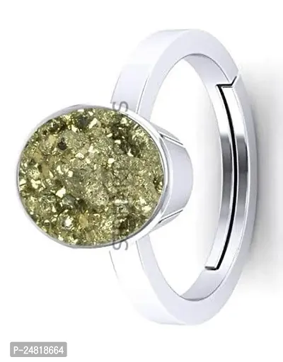 SIDHARTH GEMS 12.25 Ratti 11.25 Crt Natural Pyrite Ring Genuine Stone Silver Plated Ring With Adjustable Size For Men And Women-thumb3