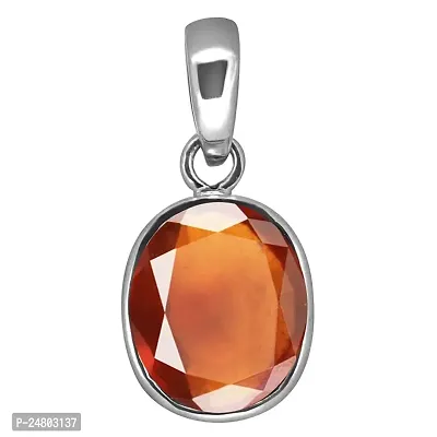Sidharth Gems Certified Unheated Untreatet 14.25 Ratti 13.50 Carat A+ Quality Natural Hessonite Garnet Gomed Pendant for Women's and Men's