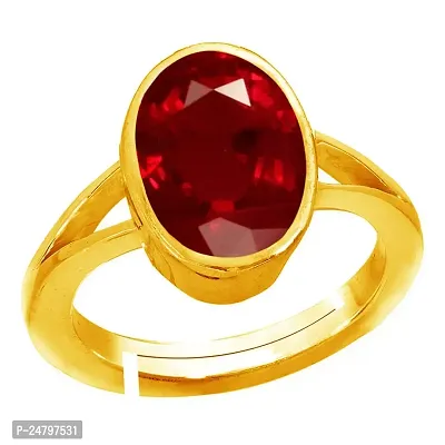 Sidharth gems 10.25 ratti 9.55 Carat Natural Certified Ruby Manik Panchdhatu Birthstone/Astrology/Rashi Ratan Adjustable Ring for Men  Women