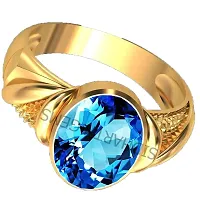 SIDHARTH GEMS 10.25 Ratti 9.00 Carat Special Quality Blue Topaz Free Size Adjustable Ring Gold Plated Gemstone by Lab Certified(Top AAA+) Quality for Man or Women-thumb3