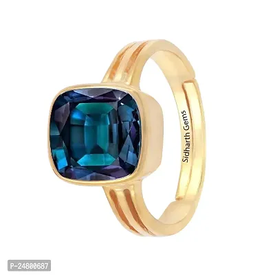 Sidharth Gems Certified Unheated Untreatet 2.25 Ratti 1.32 Carat A+ Quality Natural Alexandrite Ring Gold Plated for Women's and Men's-thumb4