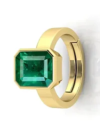 SIDHARTH GEMS 6.25 Ratti 5.00 Carat Certified Natural Emerald Panna Panchdhatu Adjustable Rashi Ratan Gold Plating Ring for Astrological Purpose Men  Women-thumb2