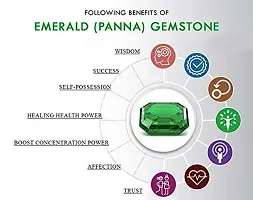 SIDHARTH GEMS 10.25 Ratti Certified Green Natural Emerald Loose Gemstone Panna Pendant Locket for Men and Women-thumb1