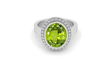 Sidharth Gems 14.50 Carat Certified Natural AAA++ Quality Peridot Loose Gemstone Silver Plated panchdhatu Adjustable Silver Ring for Men and Women { Lab -Approved }-thumb4