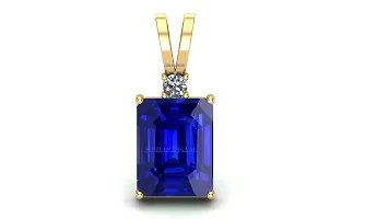 8.25 Ratti 7.00 Carat Lab - Certified Unheated Untreatet AAA+ Quality Natural Blue Sapphire Neelam Gold Stone Gemstone Pendant Locket for Women's and Men's-thumb2