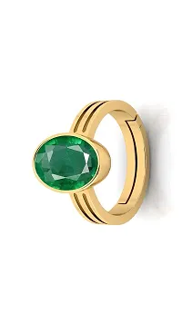 Sidharth Gems 13.25 Ratti 12.40 Carat Certified Natural Emerald Panna Panchdhatu Adjustable Rashi Ratan Gold Plating Ring for Astrological Purpose Men  Women by Lab Certifeid-thumb3