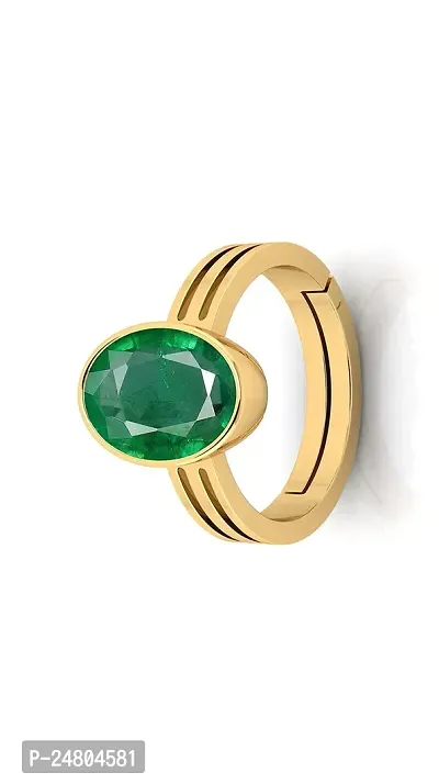 Sidharth Gems 13.25 Ratti 12.40 Carat Certified Natural Emerald Panna Panchdhatu Adjustable Rashi Ratan Gold Plating Ring for Astrological Purpose Men  Women by Lab Certifeid-thumb4