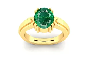 SIDHARTH GEMS 11.25 Ratti 10.00 Carat Certified Natural Emerald Panna Panchdhatu Adjustable Rashi Ratan Gold Plating Ring for Astrological Purpose Men  Women-thumb3