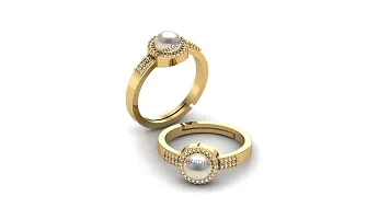 JEMSKART South Sea Pearl 14.00 Carat Natural Pearl Gemstone Original Certified Moti Adjustable Astrological panchhdhaatu/Ashtadhatu Gold Plated Ring-thumb3