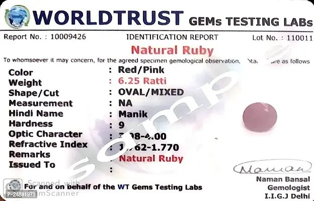 Sidharth Gems 10.25 Ratti 9.50 Carat Natural AA++ Quality Burma Ruby Manik Stone Original Earth Mind Certified Natural Loose Gemstone-thumb2