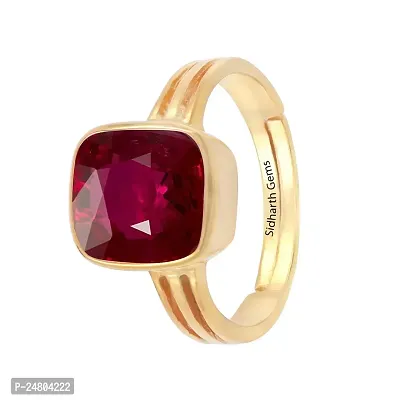 Sidharth Gems 10.25 Ratti /9.00 Carat Ruby (Manik/Manikya/Maneek) Gemstone Panchdhatu Gold Plated Ring for Astrological Purpose {Lab - Teseted}-thumb4