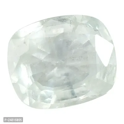 JEMSKART White Pukhraj Stone Original Certified 6.25 Ratti 5.00 Carat Transparent Natural Colour Sapphire Gemstone