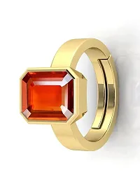 Sidharth Gems 8.00 Ratti /7.00 Carat Certified Natural Gemstone Gomed Hessonite Stone Panchdhaatu Adjustable Ring Gold Plated Ring for Man and Women-thumb2