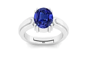 SIDHARTH GEMS Blue Sapphire Adjustable Ring Silver Plated 6.25 Ratti 5.00 Carat Unheated and Untreated Neelam Natural Ceylon Gemstone for Men and Women-thumb1