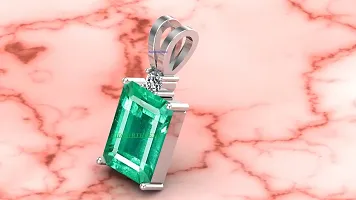 Sidharth Gems 10.00 Carat Lab Certified Natural Emerald Loose Gemstone Panna Silver Plated Pendant Locket for Men and Women {Astrological Purpose}-thumb3