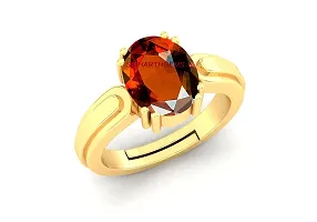Sidharth Gems 12.25 Ratti / 11.70 Carat Natural Gomed Stone Astrological Gold Ring Adjustable Gomed Hessonite Astrological Gemstone for Men and Women {Lab - Tested}-thumb1