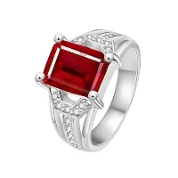 SIDHARTH GEMS 7.25 Ratti 6.00 Carat Original Red Ruby Manik Silver Ring Certified Gemstone Adjustable Ring For Men And Women-thumb1