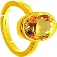 SIDHARTH GEMS 9.25 Ratti 8.00 Carat Original Oval Shape sunela Stone Gold Plated Ring Original sunehla Stone Citrine Topaz Stone for Unisex-thumb1