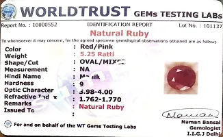 Sidharth Gems Certified Unheated Untreated 6.25 Ratti 5.75 Carat A+ Quality Natural Burma Ruby Manik Loose Gemstone for Women and Men-thumb1