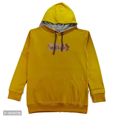 Feel plus Men's Cotton Hooded Hoodies T-Shirts(FP6060) (S, Yellow)-thumb0