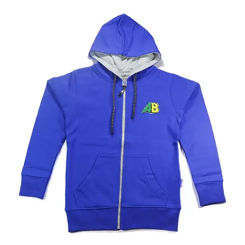 Feel plus Kids Hoodies Zipper Sweat Shirt (FP4041) (11-12 Years, Blue)